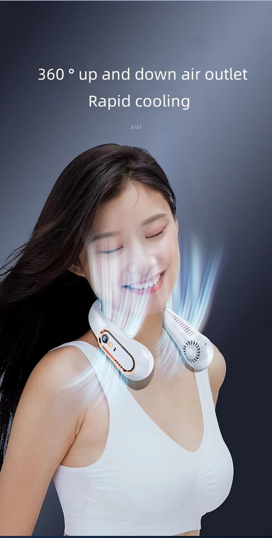 Portable Neck Fan – Stay Cool & Hands-Free Anywhere Lightweight, Quiet & Rechargeable Beat the Heat with 360° Cooling