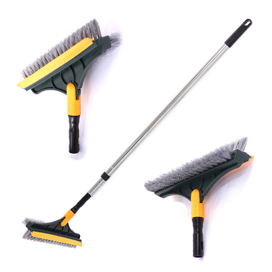 Bathroom Cleaning Brush with Wiper Upgraded 3 in 1 Tiles Cleaning Brush Bathroom Brush with Long Handle 180° Rotate Bathroom Floor Cleaning Brush Bathroom Cleaning Accessories